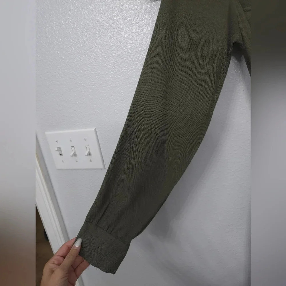 NWT A New Day Olive Green Collared Dress - Picture 8 of 9